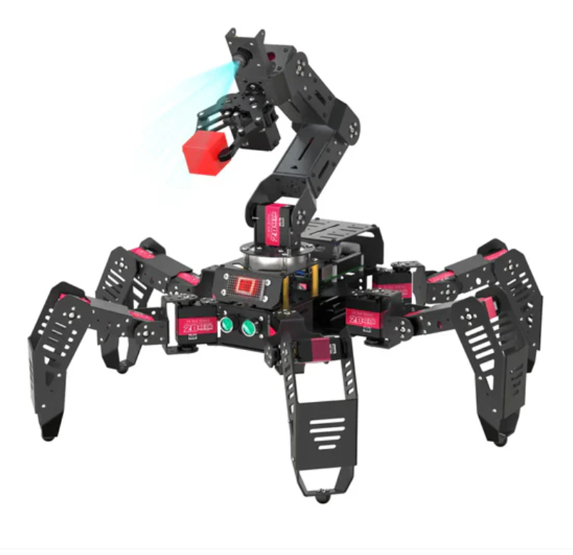 SpiderPi Pro: Hiwonder hexapod robot with AI vision arm powered by Raspberry Pi 5 (Paspberry Pi 5 8GB included)