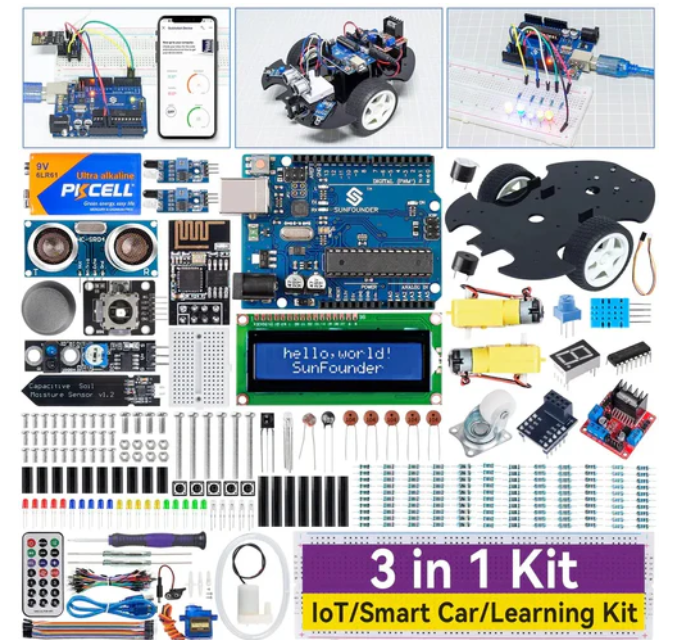 SunFounder 3-in-1 Arduino Uno Starter Kit (Intermediate)