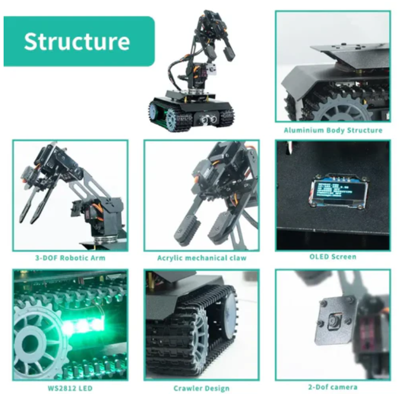 Adeept RaspTank Pro Robotic Wireless Smart Car Kit for Raspberry Pi
