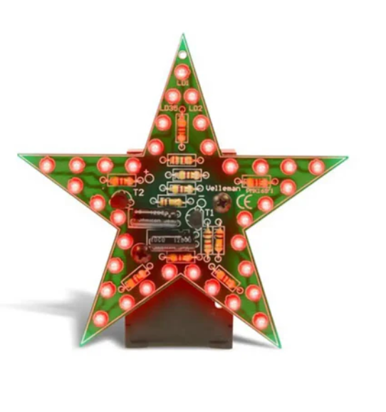 Flashing Red LED Star Soldering Kit
